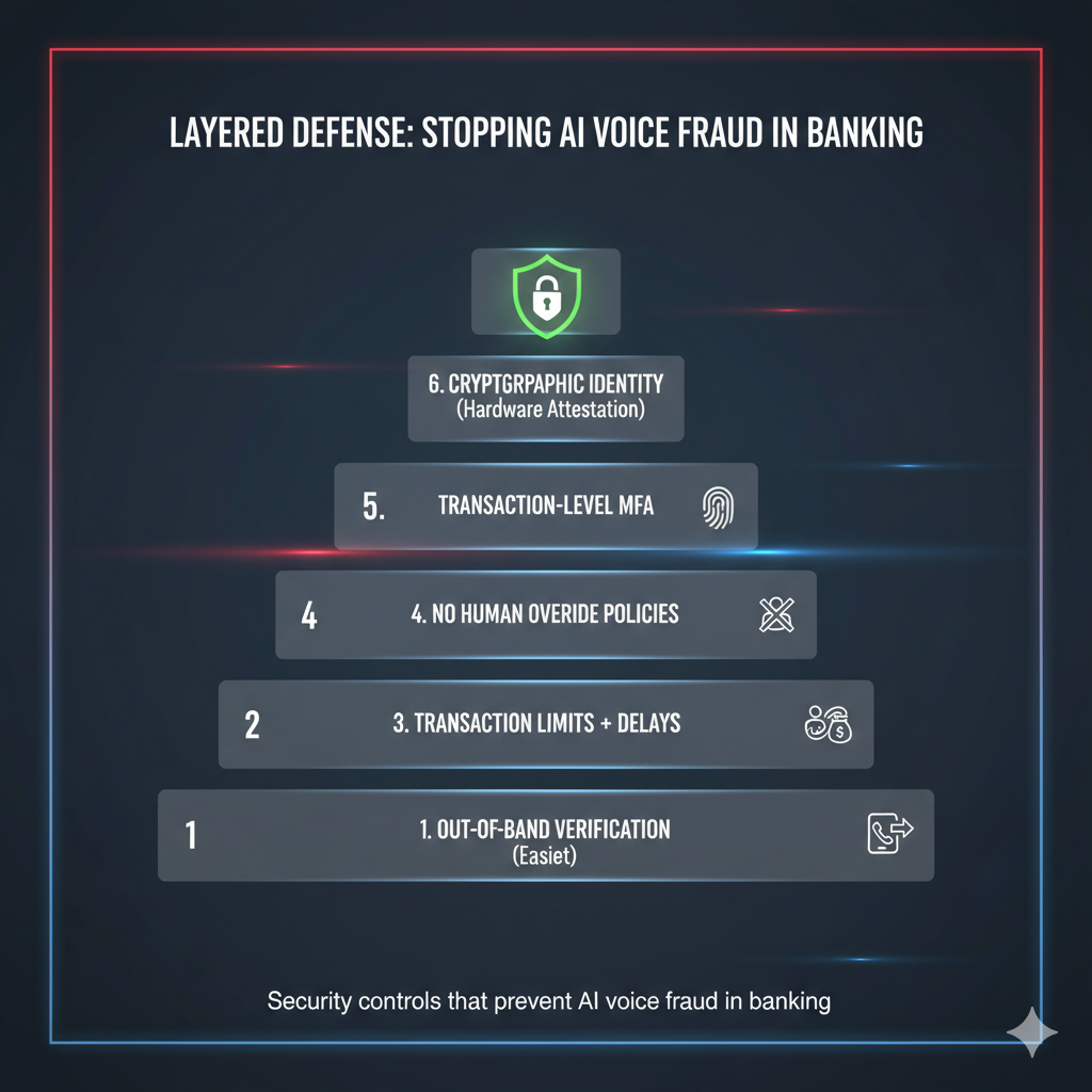 Security controls that prevent AI voice fraud in banking